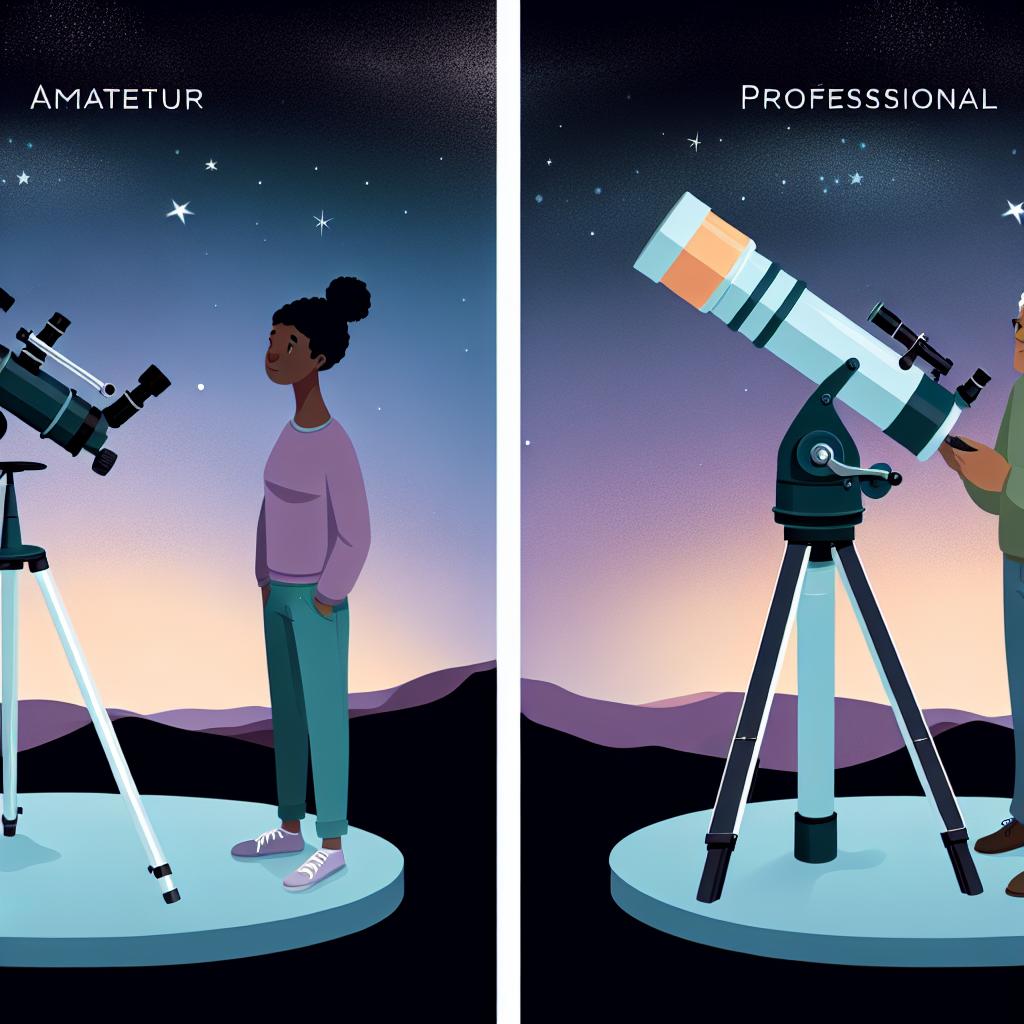 The difference between amateur and professional telescopes.