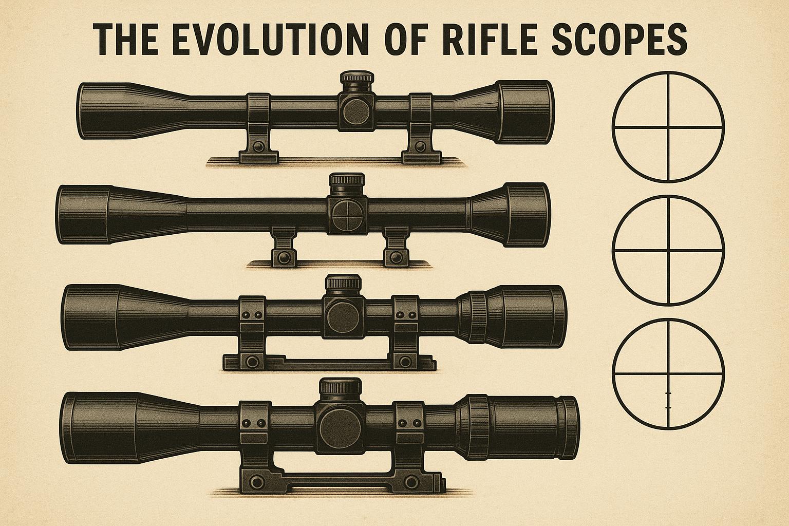 The evolution of rifle scopes.