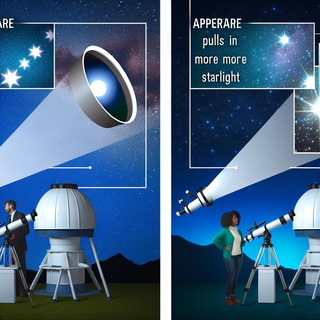 The importance of aperture in telescopes.